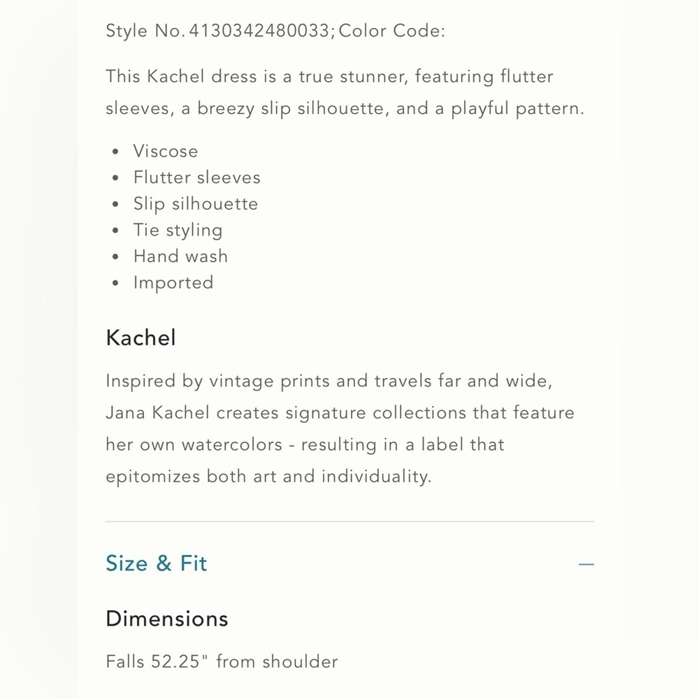 NWT Size 4 - Kachel Flutter-Sleeve Slip Dress - Picture 11 of 16